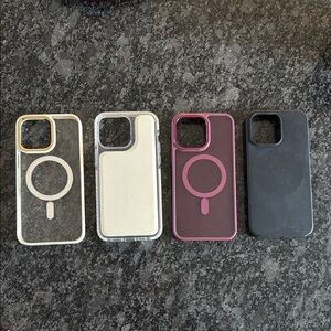 BUNDLE IPhone 15 Pro Max Phone Cases - Black, Cream, Purple